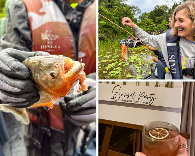 Piranha Angeln am Amazonas in Peru